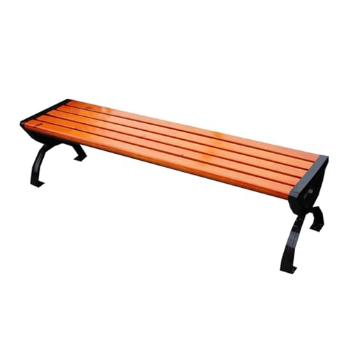 Banc de parc sans dossier en bois massif de 150 cm pour jardin