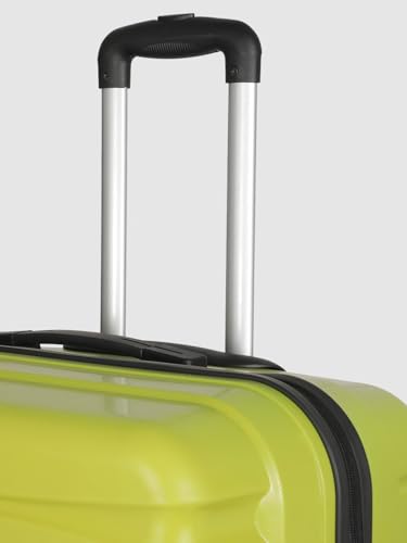 Image of Teakwood Unisex Trolley Bag for Travel, Hard Cabin Trolley Suitcase Bag, Numver Lock System 360 Degree 8 Rotating Wheels | Set of 3 (55, 65, 76 CM, Lime Green)