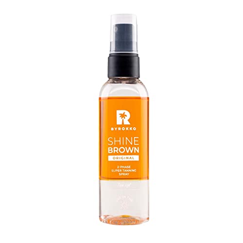 Shine Brown 2-Phasen-Spray Bräunungsöl mit Hyaluronsäure | Feuchtigkeitsspendende Formel für intensivere Bräunung | für Sonnenliege & Outdoor Cover