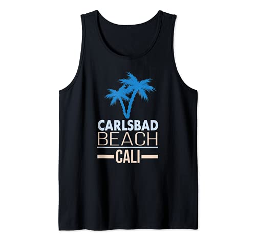 Carlsbad Beach California con palmeras Camiseta sin Mangas