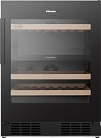 Hisense 46 Bottle Capacity Dual Zone Freestanding Wine Cooler - Black