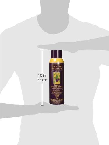 Private Preserve Wine Preservation System | 100% Green Gas Based | Suitable For All Wine, Port, Sake, Cognac, Whiskey, Fine Oil & Vinegar 0.29 Ounce (Pack of 1)