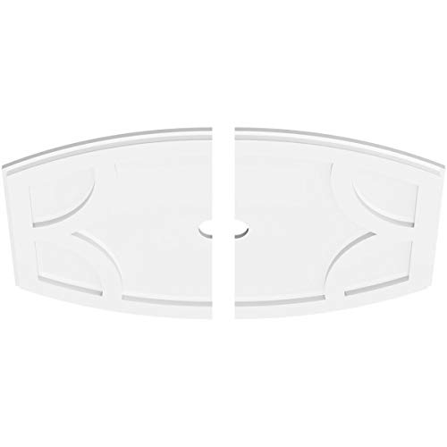 Image of Ekena Millwork CMP30X20KY2-02000 Kailey Architectural Grade PVC Contemporary, Two Piece Urethane Ceiling Medallions 30 inchW x 20 inchH x 2 inchID x 16 1 /4 inchC x 1 inchP