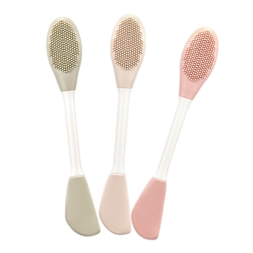 MERRYHAPY 3pcs Silicone Mask Brush for Face Scrubbing Dual-end Facial Mask Applicator Professional Esthetician Tool