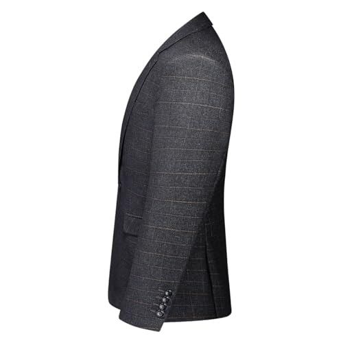 Mens Plaid Suit Tweed Slim Fit 2 Piece Casual Suits for Men One Button Tuxedo Suits Set (Blazer Jacket & Pants Set) 5