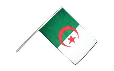 Drapeau Algérie sur hampe 60x90 aux finitions soignées et couleurs vives