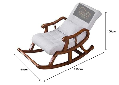 Image of CLASSIC WOOD & CRAFT Wooden Rocking Chair with Sheesham Wood, Rolling and Easy Seating (Model-W-12)