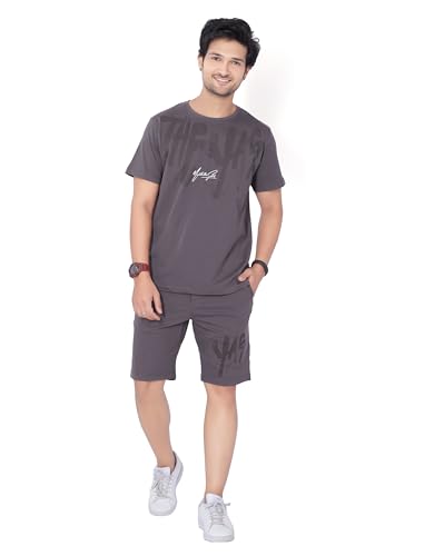 Image of WEET Cotton T-Shirt and Shorts Set for Men,Night Wear for Men,Men's Pyjama Set 119