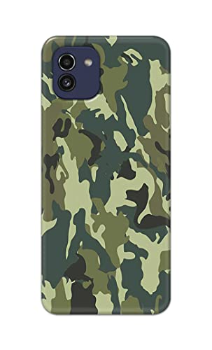 Image of PRINTFIDAA Printed Hard Back Cover Case for Samsung Galaxy A03 Back Cover (Green Army Camouflage) -1803