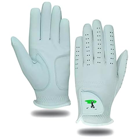 5 White Men's All Weather Golf Gloves Cabretta Leather Thumb & Palm Patch (Medium L/H) Cover