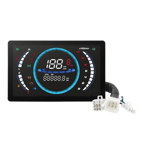 12VユニバーサルLEDデジタルバイクスピードメーターRPMバイクダッシュボード温度ギア付き199km / hモーター計器カスタム(With Sensor)