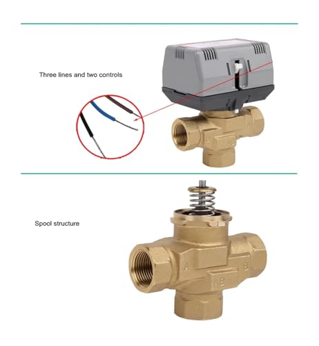 Válvula de tres vías VC6013 motorizada en latón de 1/2" para solucionar saltos de temperatura a 220V 3