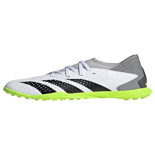 adidas Predator Accuracy.3 Turf Sneaker, White/Core Black/Lucid Lemon, 1.5 US Unisex Little Kid