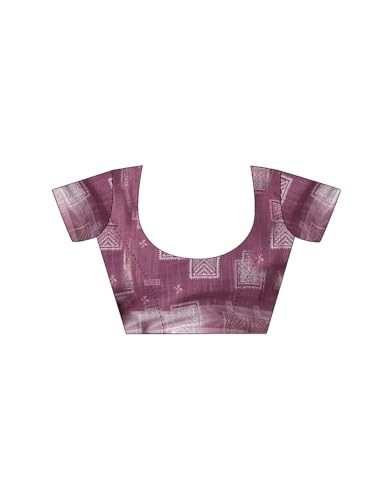 Image of SIRIL Women's Linen Digital Printed Saree With Unstitched Blouse Piece