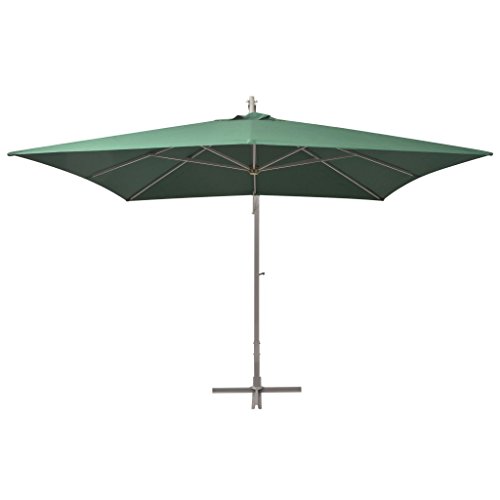 Catherinol Sombrilla colgante con palo, Parasol Terraza, Sombrilla Terraza Exterior, Sombrilla Jardin, Parasol Jardin, Sombrilla Playa, Parasol Excentrico, de aluminio 300x300 cm verde - imagen 2