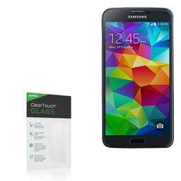 BoxWave Screen Protector Compatible With Galaxy S5 - ClearTouch Glass, 9H Tempered Glass Screen Protection