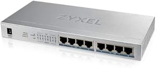 Zyxel 8 Port Gigabit Ethernet Unmanaged POE+ Switch | 8 x PoE+ @ 60W | Plug & Play | Sturdy Metal w/Shielded Ports | Desktop or Wall-Mount | Fanless | Lifetime Warranty | Ethernet Splitter | GS1008HP