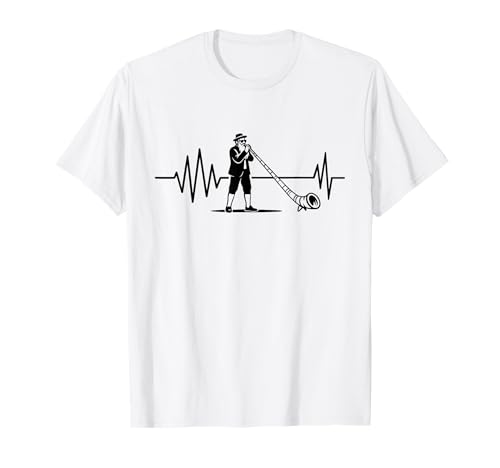 Cardiogram- Alphornspieler Alpenhorn Almhorn Bläser Alphorn T-Shirt