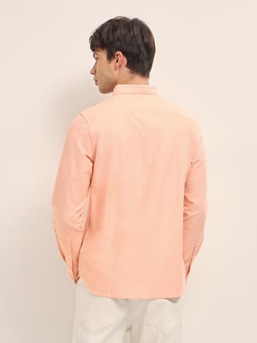 Image of THE BEAR HOUSE Men Cotton Solid Slim Fit Casual Shirt