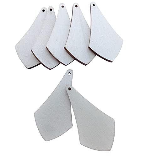 Nuo Rui Unfinished Wood Triangle Dangle Earring Blanks 2" X 1 1/16" Laser Cut Pendant Jewelry Shapes 25 Pieces #TOP5