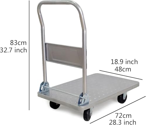 Carretilla de Plataforma Plegable con Ruedas y Asa Curvada miniatura 3