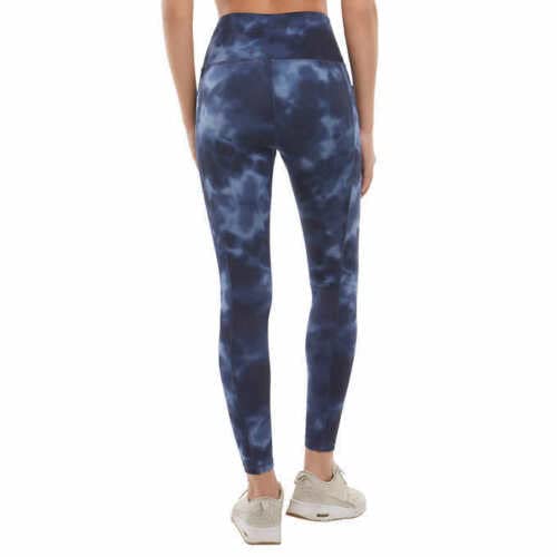 Danskin Ladies' Super Soft 7/8 Legging, (Small, Navy Wash Prınt) #TOP2