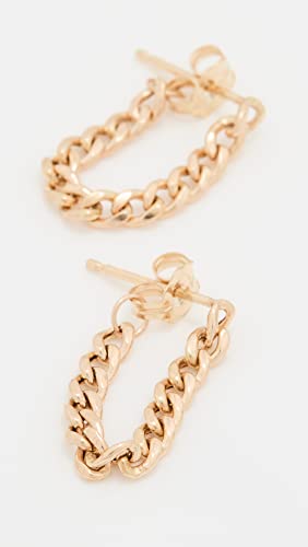 Zoe Chicco Women's 14k Gold Small Curb Chain Huggie Earrings3