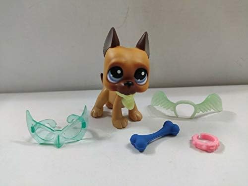 Littlest Pet Shop LPS#244 Naranja Great Dane Perro Lindo Juguetes wAccesorios