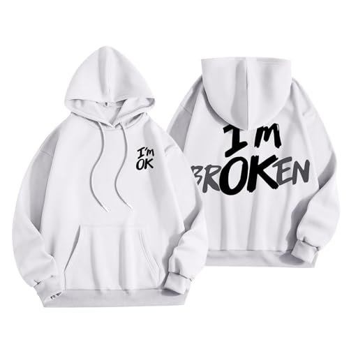 Hoodies for Men Pullover,Funny Oversized Drawstring Graphic Hoodies - Fall Fashion Sweater Loose Fit Top