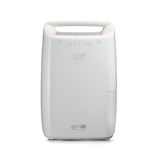 De'Longhi Tasciugo AriaDry Deumidificatore DEX210SF, Deumidificatore Portatile con Sistema di Filtrazione a 3 Azioni, Funzione Asciutto, Umidificazione 14L/Giorno, R290, Serbatoio Rimovibile, Bianco