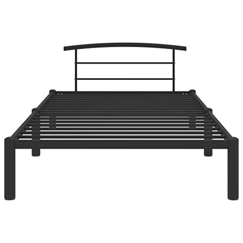 TREISL Adulti Strutture Letto 210x110x63 cm Nero in Metallo Offrono Ottimo Supporto Classico Camera da Letto Giroletto Decorare Interno | Non Incluso Materasso Adeguato 100x200 cm