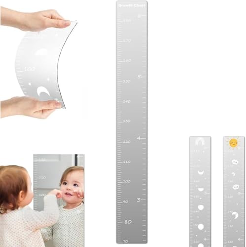 HXRAXINWN Spegel tillväxtdiagram för vägg, tillväxtdiagram för väggspegel, väggtillväxtdiagram spegel, barns tillväxtdiagram spegel, för hem, sovrum väggdekor
