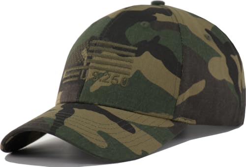 Image of American Flag Baseball Hat - XL, XXL, 3XL Plus /Regular Size Men's Cotton Structured Patriotic Ball Cap