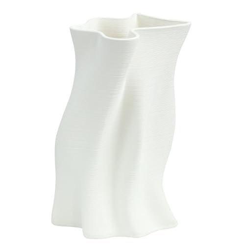 Vase imprimé 3D blanc mat grand modèle pour sublimer vos fleurs de salon - 2
