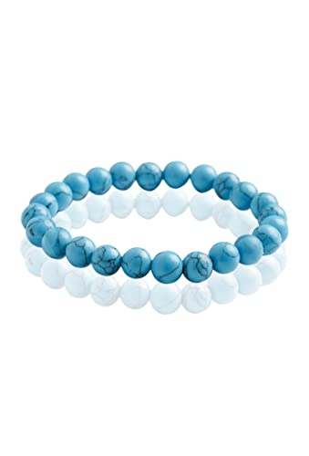 fapadjo Bracelet turquoise en pierre naturelle pour homme ou femme pierres 8 mm
