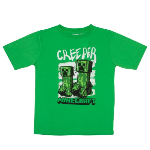 Image of Minecraft Boys 3 Piece Fleece Pants Sets, Crew Neck Sweatshirt, T-Shirt, and Pants 3-Pack Bundle Set for Boys