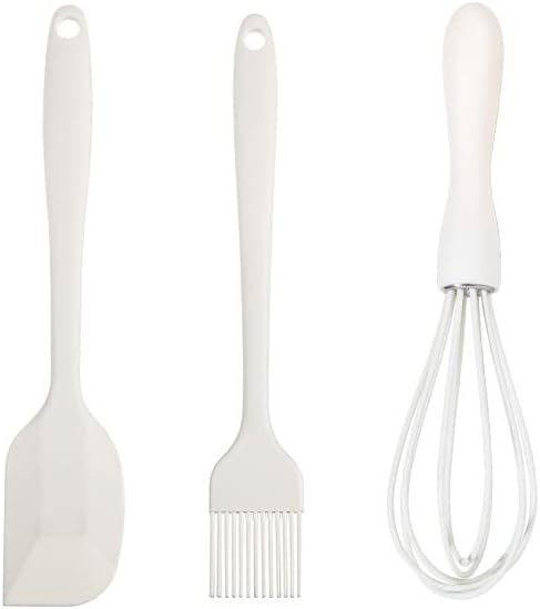 Silicona para hornear 3 piezas pastel crema espátula cocina hogar batidor de huevos barbacoa cepillo de aceite artilugio mini utensilios de cocina