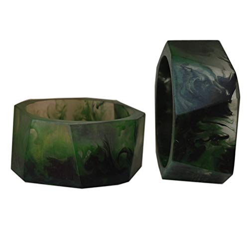 Holiday Deals 🛒 Worldexplorer Handmade Wedding Party Decorations Vintage Colorful Napkin Rings Set for Dinner Ideas (Green, Pack of 12)