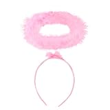 UNIME 2 Pack Angel Halo Headbands Feather Angel Headband Pink Halo Hair band Halloween Christmas Cos
