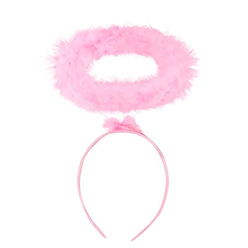 Unime 2 Pack Angel Halo Headbands Feather Angel Headband Pink Halo Hair Band Halloween Christmas Costume Accessory(Pink) #TOP15