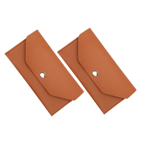 LIFKOME 2pcs Pu Leather Envelope Bag for Women Compact Wallet Long Purse Cash Pouch Elegant Clutch