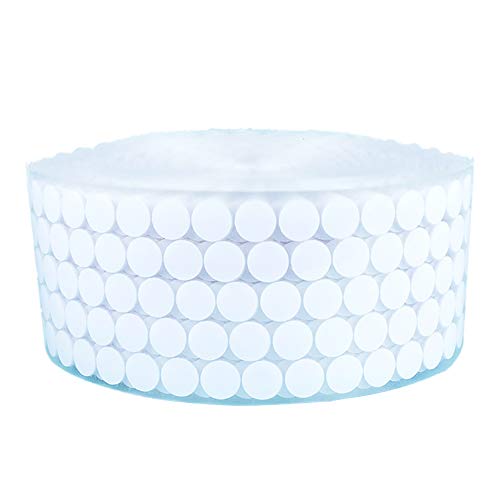 OuYou 900Pcs Adhesivo Redondo Monedas 10 mm de Diámetro Blanco para Colgar Carteles Gráficos Letreros