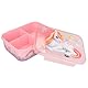 Depesche 13031 Ylvi Color Cloud - Brotdose in Pink, mit Einhorn Motiv und Regenbogen, Lunchbox mit 3 Fächern und transparentem Deckel