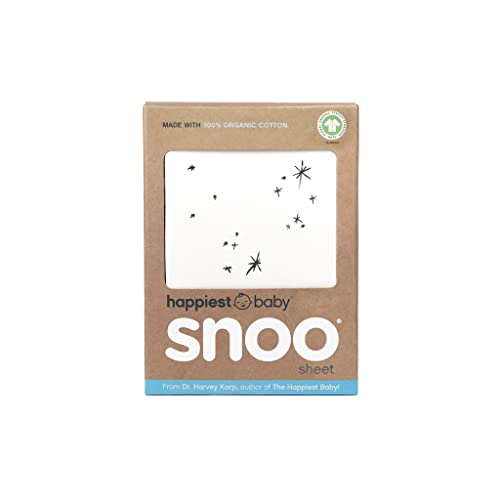 Image of Happiest Baby SNOO Bassinet Fitted Sheet - 100% Organic Cotton Nursery Bedding - Fits SNOO Sleeper Crib Mattress (Ivory Galaxy)