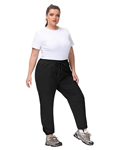 Hanna Nikole Lange Hose Große Größen Damen Outdoor Aktivitäten Wasserdicht Leicht Stretch Trekkinghose Schwarz 46