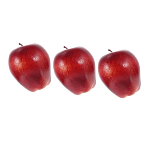 ULTECHNOVO Lot de 3 Modèles Artificiels de Pommes Red Delicious Rouges Réalistes en Mousse Décorations Artificielles pour Accessoires Photo Décoration Maison et Vitrines