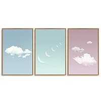 SIGNWIN 3 Piece Framed Canvas Wall Art Flower Canvas Prints Home Artwork Decoration for Living Room,Bedroom - 16