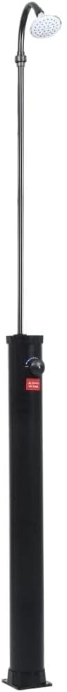 Solar Shower Black PVC and ABS 84.6 in Tall Height-Adjustable Cylindrical Design for Outdoor Use with Efficient Solar Heating System and Durable Construction