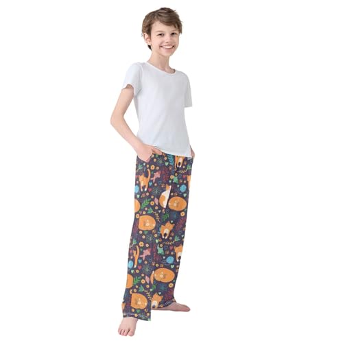 Boys' Pants Colorful Funny Animal Cats Fish Floral Long Bottoms Jogger Pants Elastic Waist Trousers with Pockets S-XL4