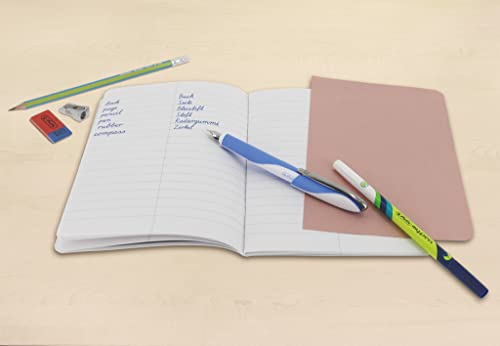 Herlitz Vokabelheft A5, Lineatur 53, liniert mit Mittellinie, Schulheft mit 2 Spalten, 32 Blatt, 5 Stück